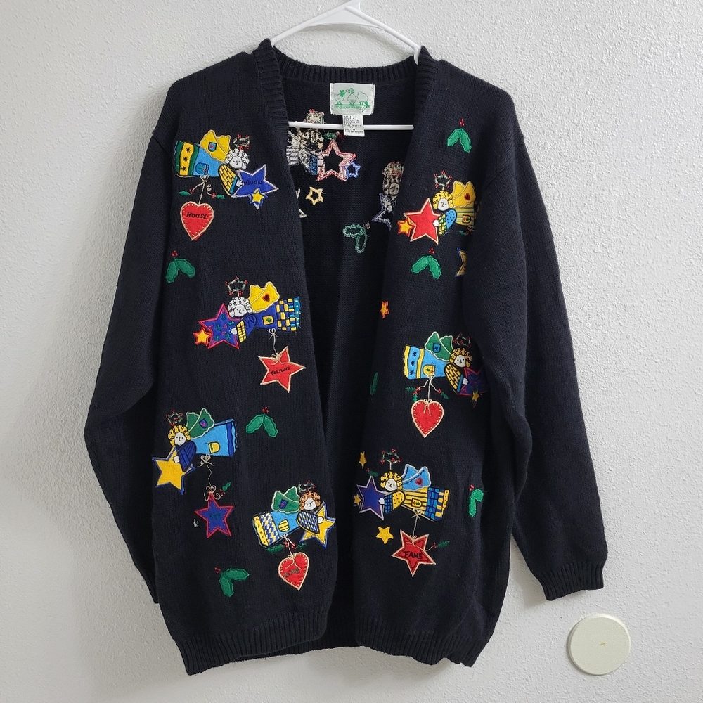 The Quacker Factory Knitted Christmas Button Up Cardigan